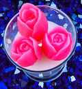Round White Candle with Pink Tulips