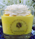 Square Yellow Candle with White Peony
